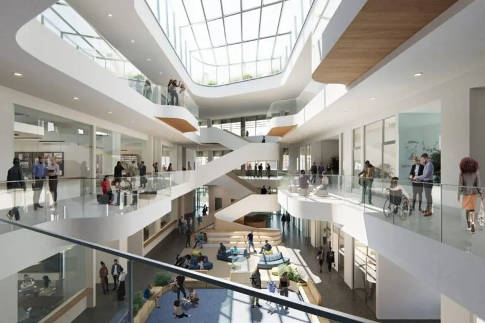 A rendering of the UMCI atrium